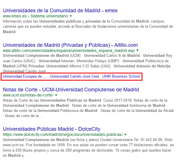 Enlaces De Sitio En Google