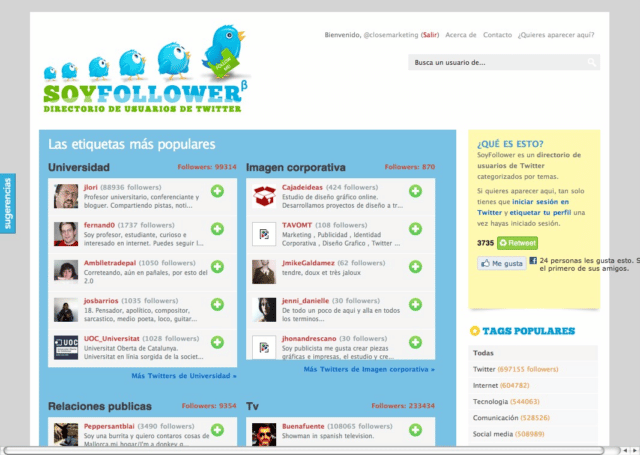 Directorio de Twitteros para conocer gente relacionada con un tema