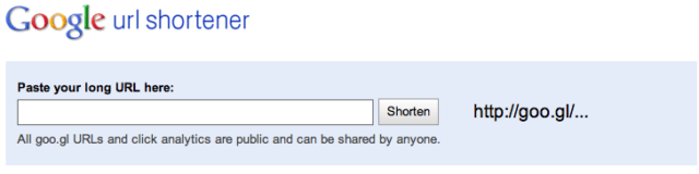 Acortar direcciones web con Google