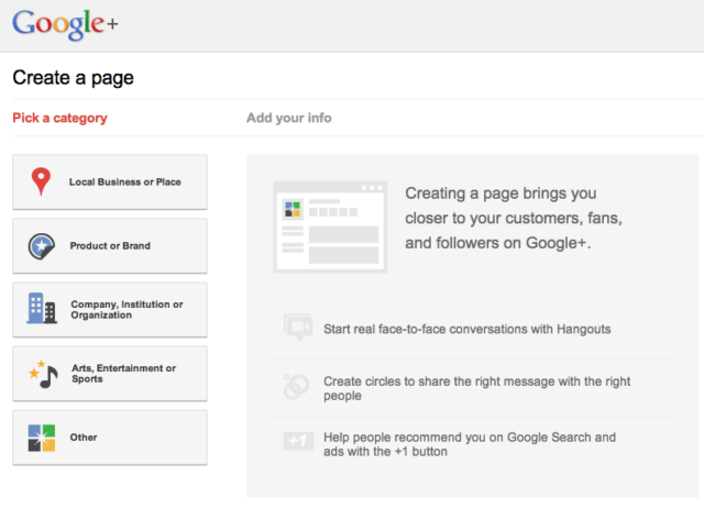 Google permite crear Páginas de empresa en su Red Social