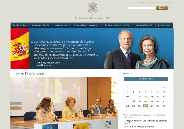 La Web de la Casa del Rey vista desde el diseño y la técnica