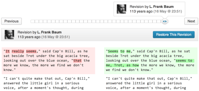 Edición con Guardado de revisiones en WordPress 3.6