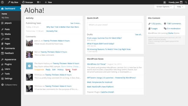 Beta WordPress 3.8 