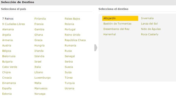 viaja a los siete reinos