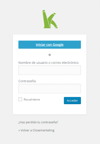 Nuevo acceso a WordPress a través de correo electrónico