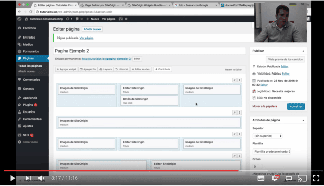 Videotutorial #2: Utiliza Constructor de Páginas en WordPress