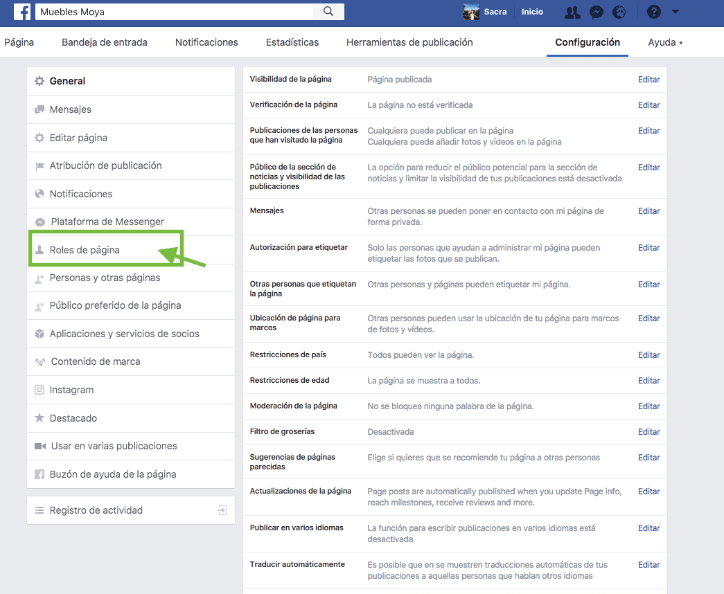paso 2 administracion pagina de facebook