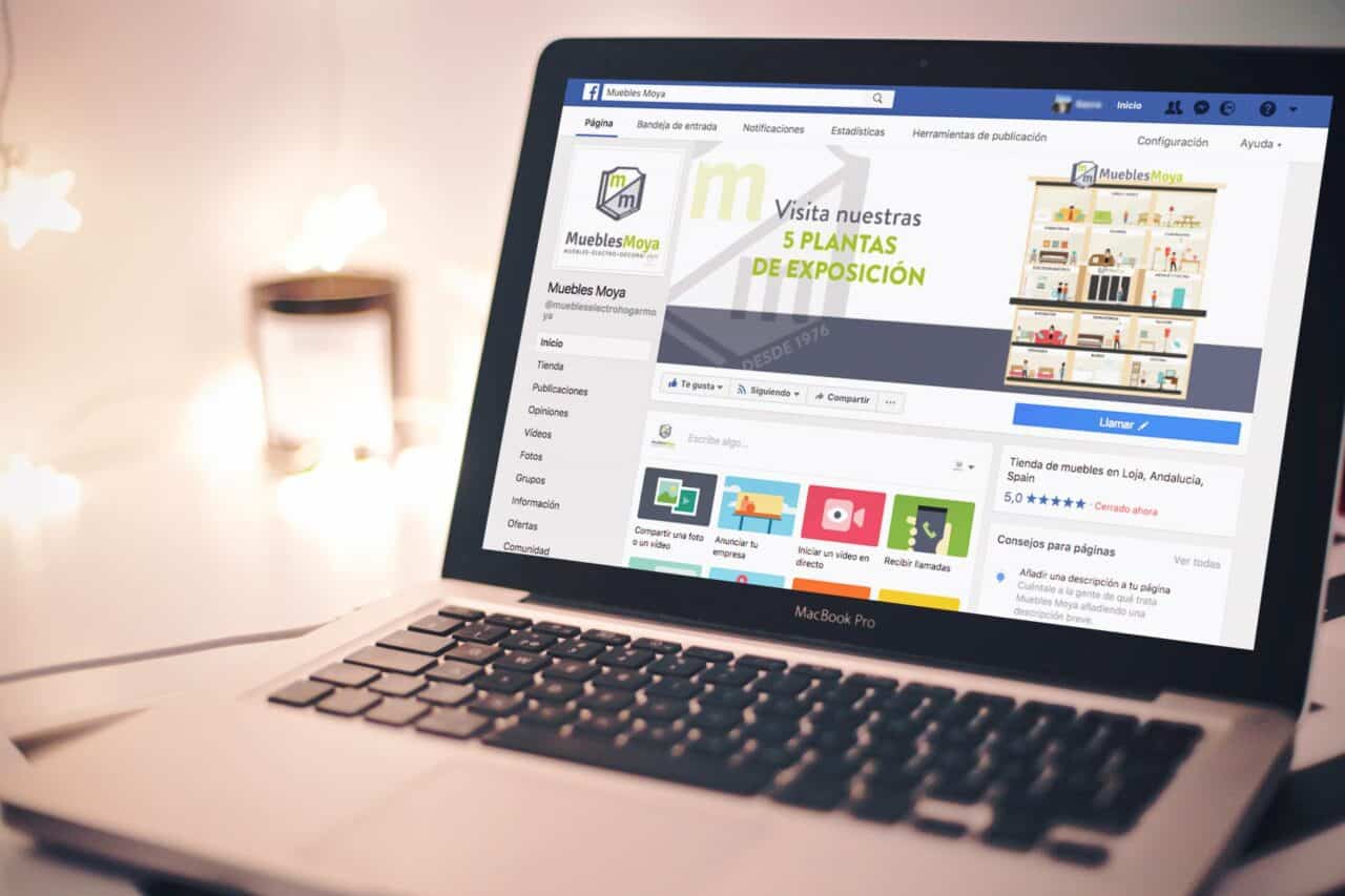 Pagina de Facebook Muebles Moya