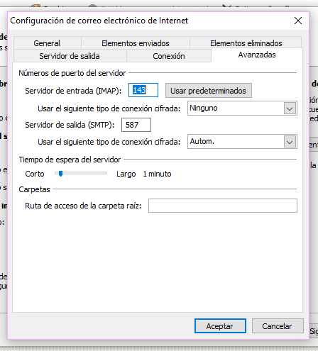 Configuración de correo de empresa en Microsoft Outlook