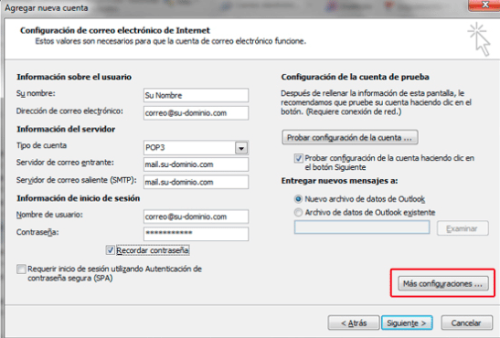 Configuración Correo