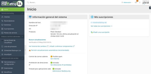 Plesk Obsidian, actualizamos para mejorar