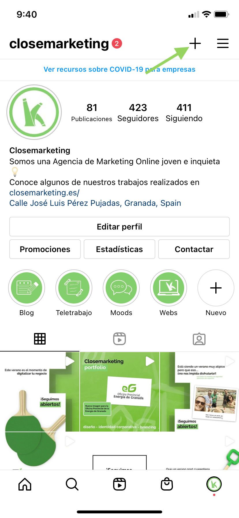Paso Uno Crear Una Guia En Instagram