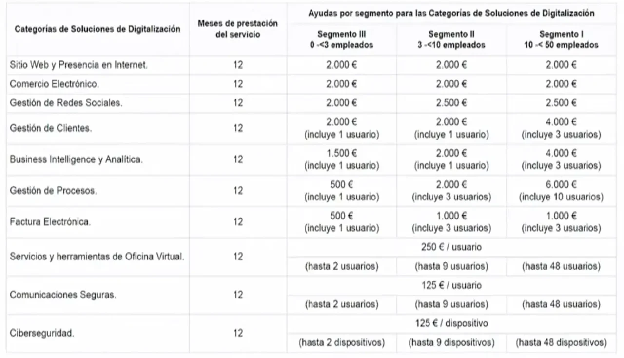 Limites Ayudas Kit Digital
