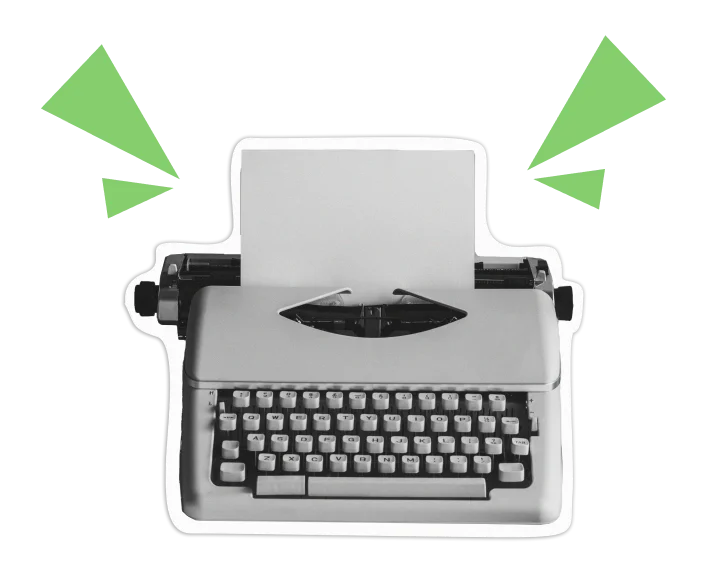 Storytelling: Haz que tu historia hable por ti Máquina de escribir haciendo referencia al storytelling en publicidad