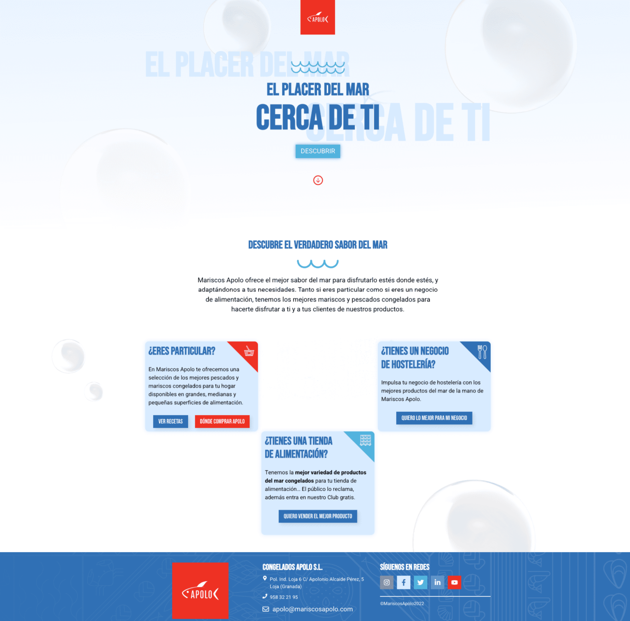 Cómo hacer una landing page perfecta Landing General Mariscos Apolo 1