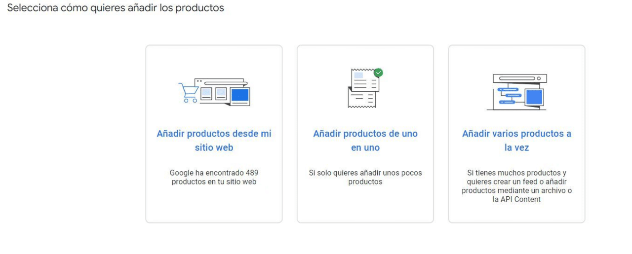 Productos Merchant Center