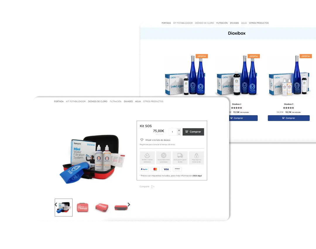 Diseño Web Dioxilife Capturas