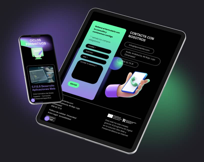 Poniente Formacion Close Diseño Responisve