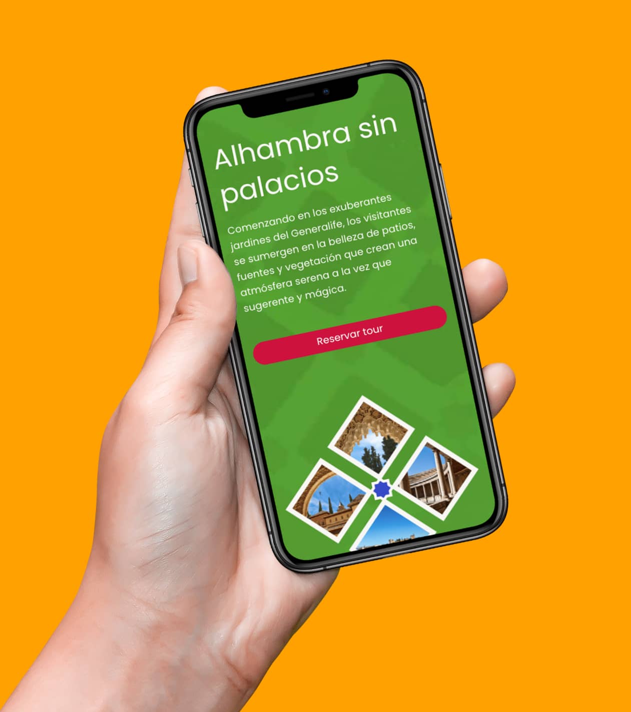 Web de tours turísticos: Enjoy Alhambra Web De Guía Turístico Enjoy Alhambra Movil Amarillo