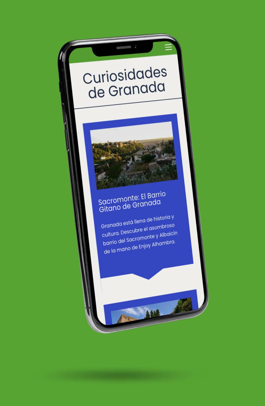 Web de tours turísticos: Enjoy Alhambra Web De Guía Turístico Enjoy Alhambra Movil Dispositivo