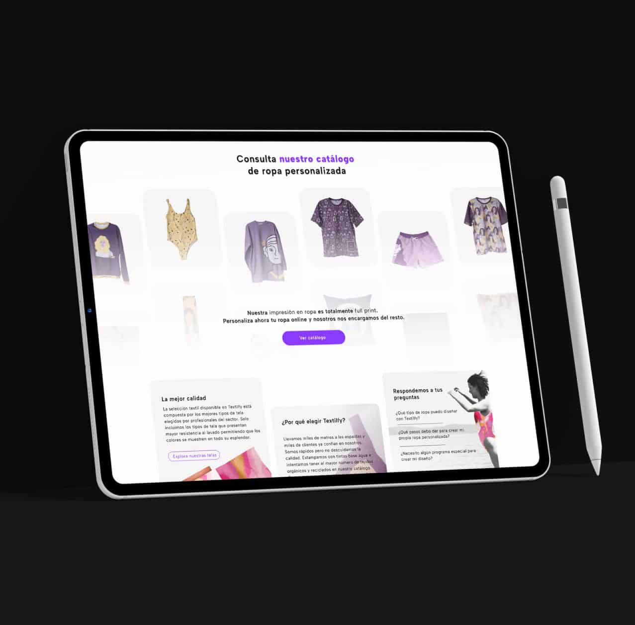 Desarrollo web textil para Textilfy Desarrollo Web Textil Para Textilfy Tablet