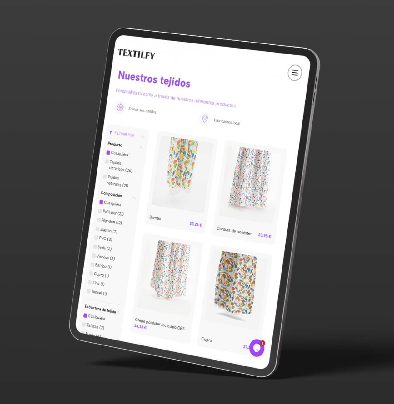 Desarrollo web textil para Textilfy Desarrollo Web Textil Para Textilfy Tejidos