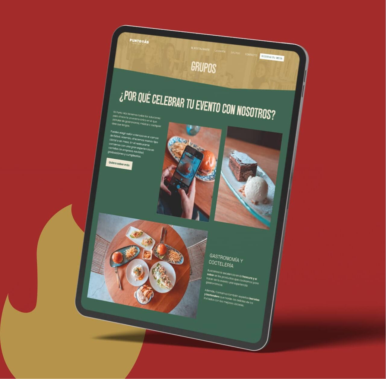 Nueva web Restaurante Punto Más Nueva Web Restaurante Punto Más Tablet