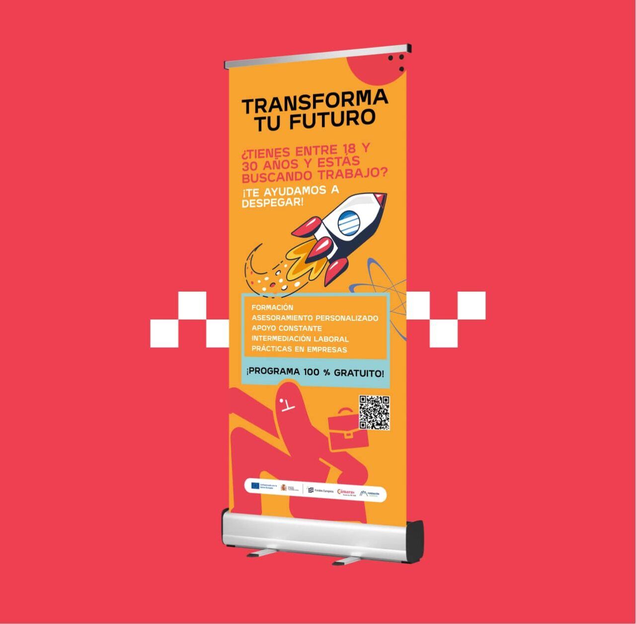 Plan de marketing digital para Transforma Tu Futuro Material Fisico Transforma Tu Futuro Roll Up