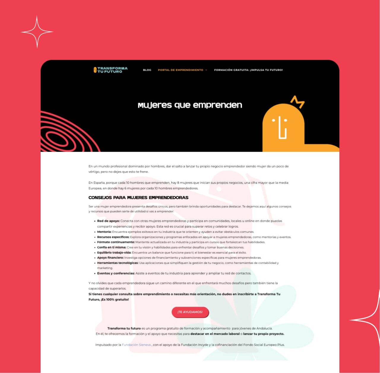 Plan de marketing digital para Transforma Tu Futuro Transforma Tu Futuro Diseño Web 4