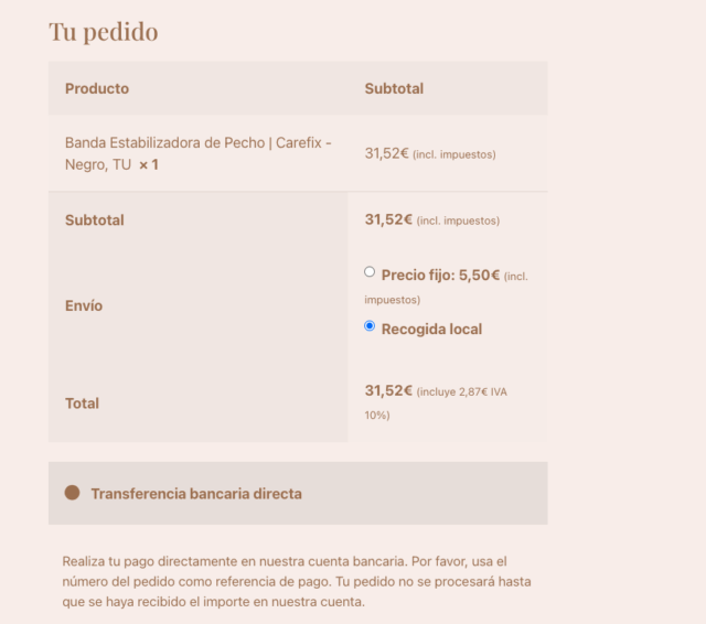 pago por cuenta bancaria